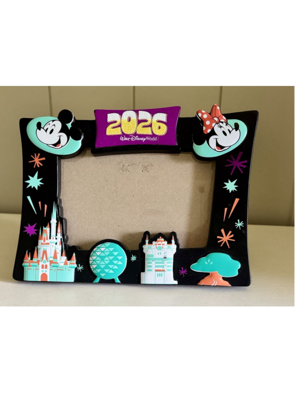 Disney Parks 2026 WDW 4 Parks Icons Magic Kingdom Epcot Photo Frame 4x6”
